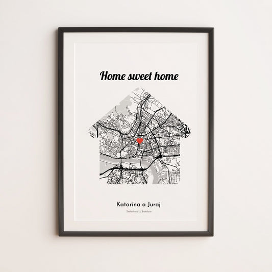 Mapa v tvare domčeka