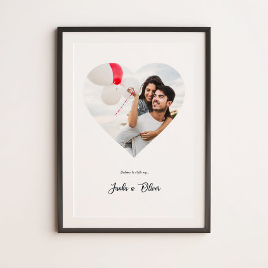 Fotografia v srdci s textom